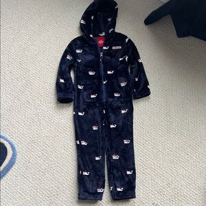 Vineyard Vines Navy Blue Whale Print Kids One Piece